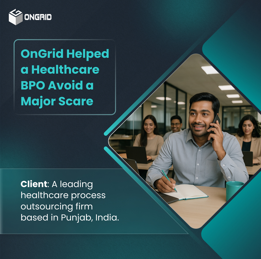 Healthcare BPO team at work after OnGrid’s verification solution prevented a major scare